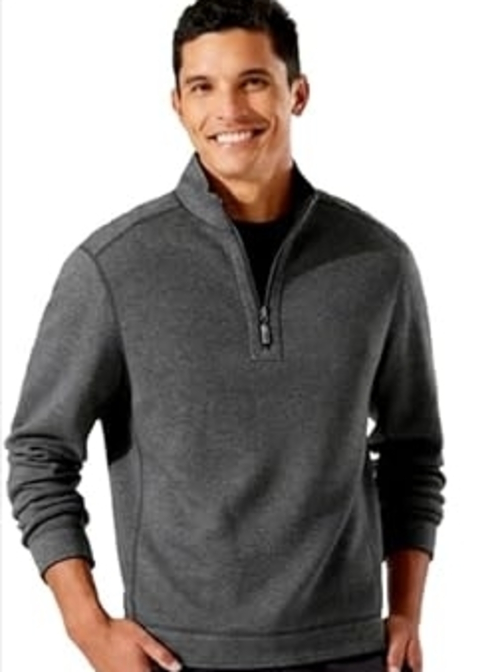 Tommy Bahama Men's Grey Half-Zip Knit Pullover